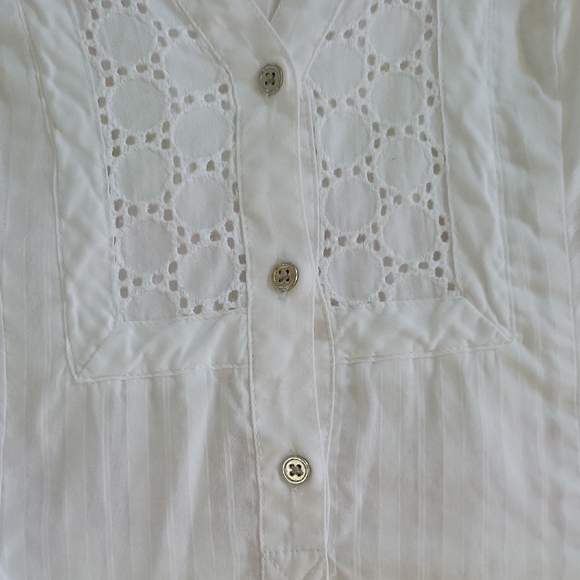 Express White Blouse with Eyelet Design - Picture 9 of 10